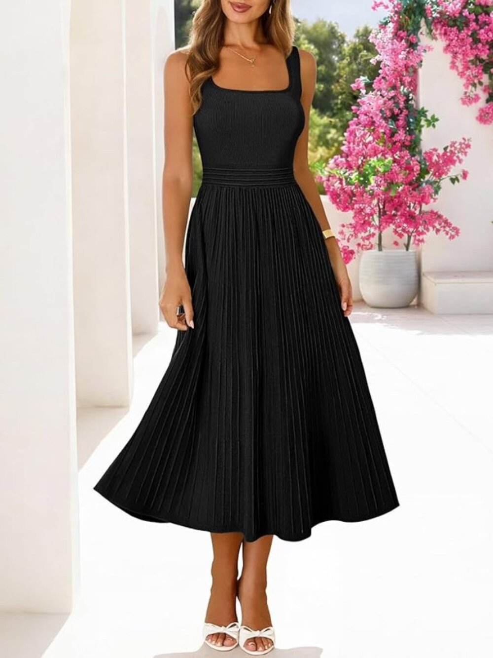 MEROKEETY Women's Summer Midi Dress